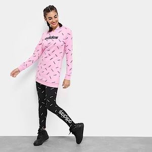 Adidas Pink Graphic Logo Hoodie Sweatshirt